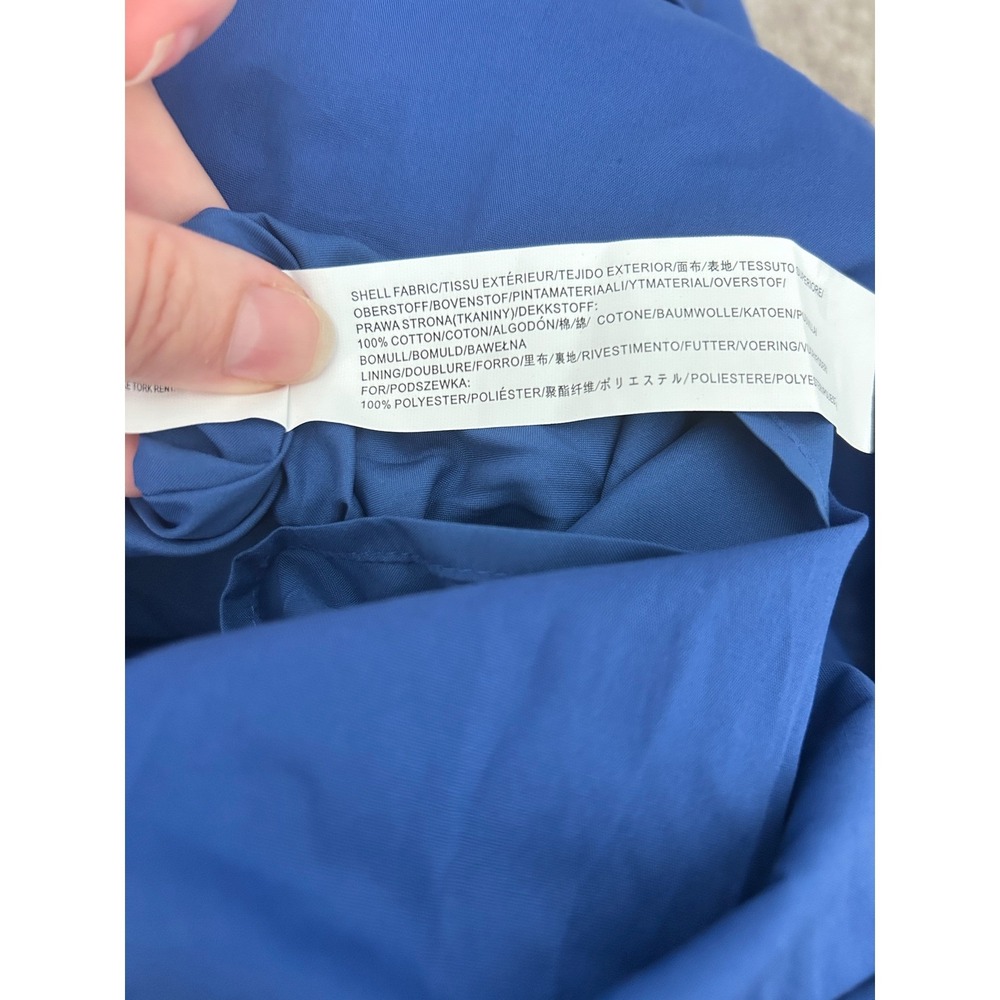 Tuckernuck Moon River Blue Cotton Poplin Midi Dress Side Tie Smocked Back Large - Picture 4 of 5